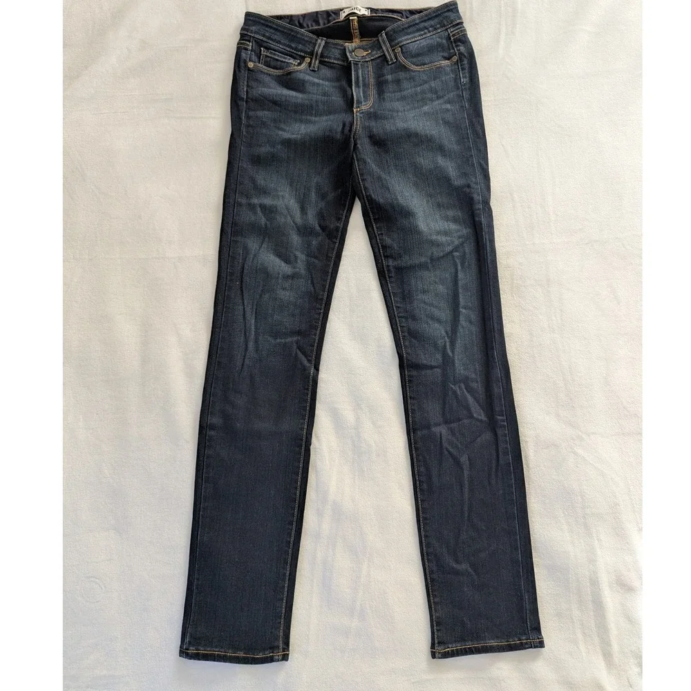 PAIGE Skyline Skinny Low Rise Dark Wash Denim Jeans Women's Size 28 Sleek Modern